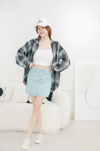 Charles Flannel Checkered Shirt in Black