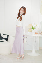 Aurum Satin Skirt in Light Purple