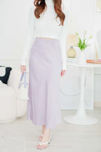 Aurum Satin Skirt in Light Purple
