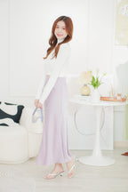 Aurum Satin Skirt in Light Purple
