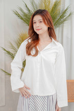 (BACKORDER) Joris Collar Button Down Top in White
