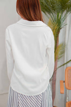 (BACKORDER) Joris Collar Button Down Top in White