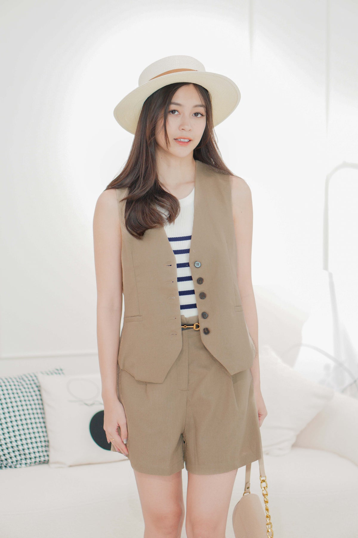 Morroco Vacay Linen Vest Set