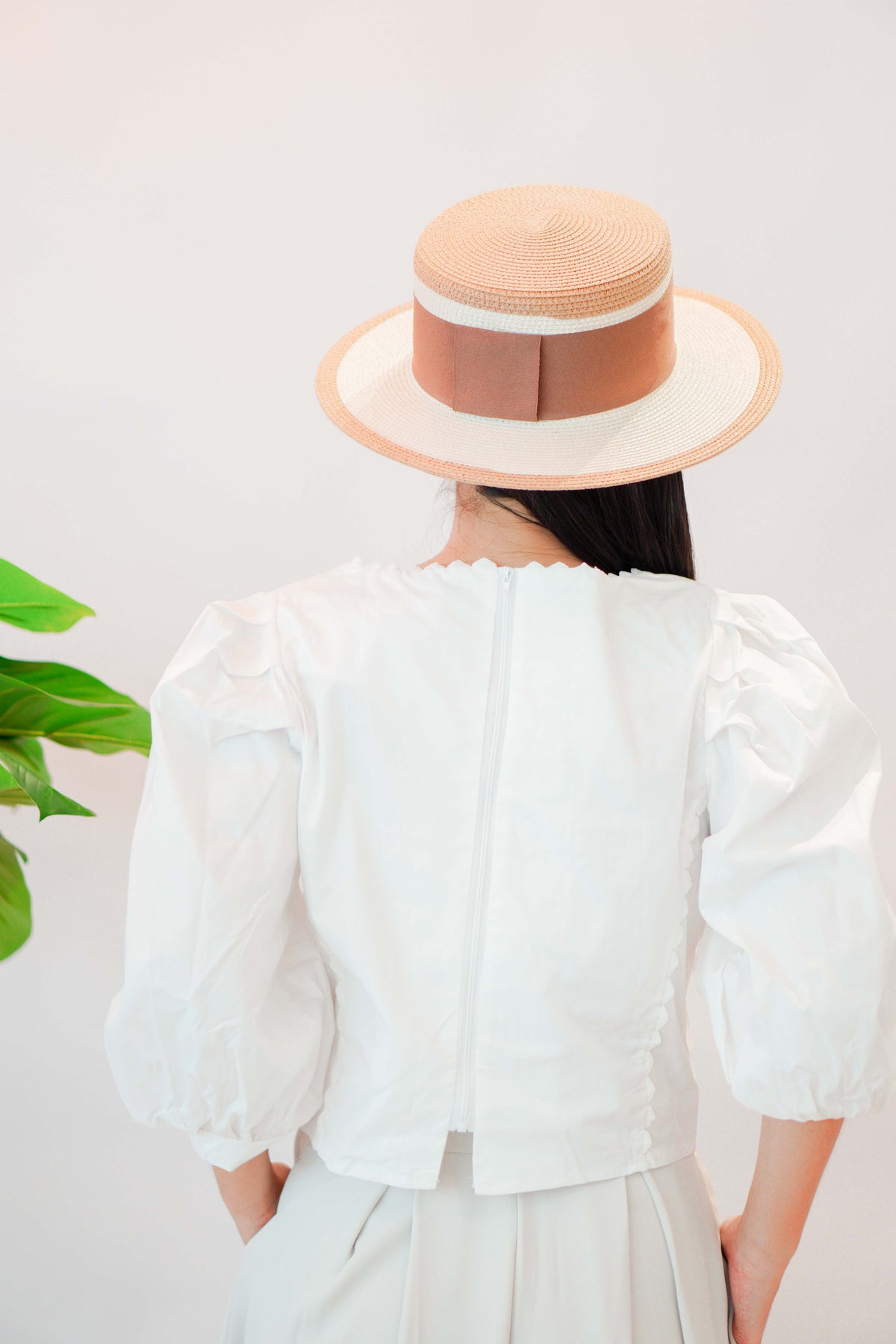 Sieya Square Neck Puffy Sleeve Blouse Top in White