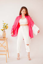 (BACKORDER) Capri Button Down Top in Pink