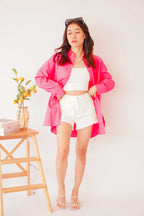 (BACKORDER) Capri Button Down Top in Pink
