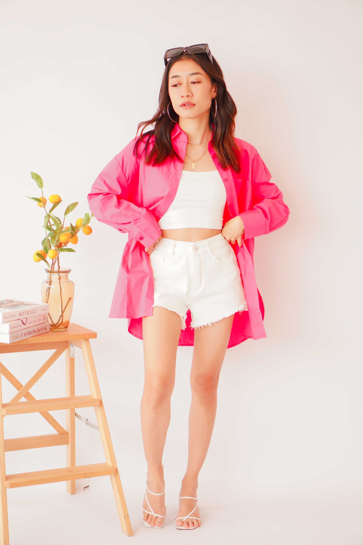 (BACKORDER) Capri Button Down Top in Pink