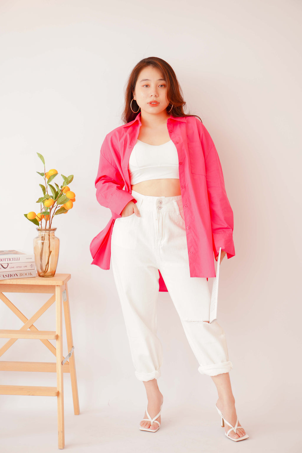 (BACKORDER) Capri Button Down Top in Pink