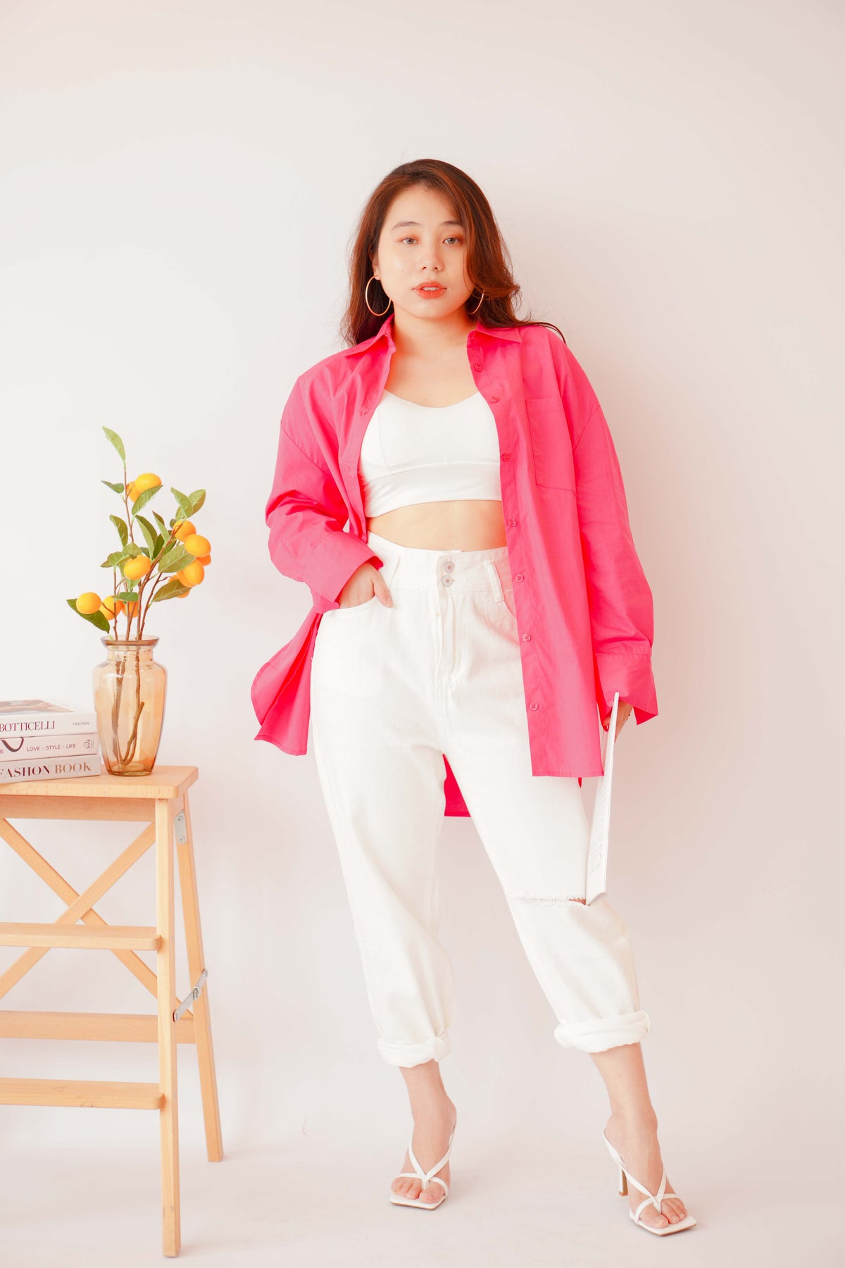 (BACKORDER) Capri Button Down Top in Pink