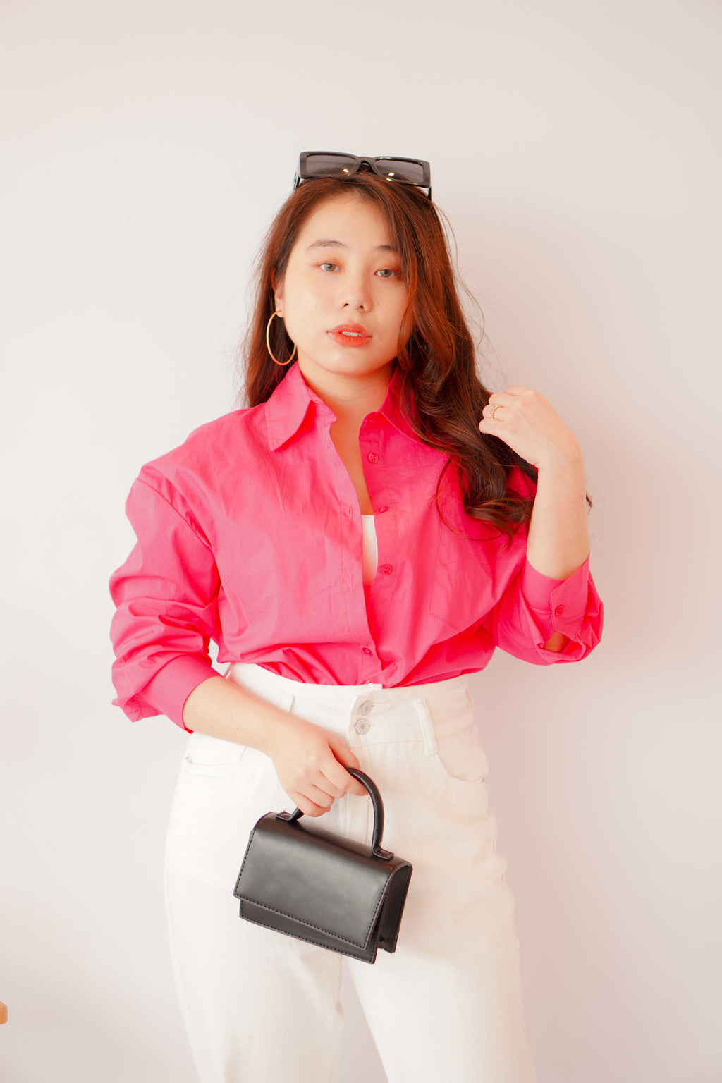 (BACKORDER) Capri Button Down Top in Pink