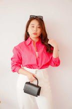 (BACKORDER) Capri Button Down Top in Pink