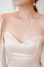 Golden Spell Satin Dress in Champagne