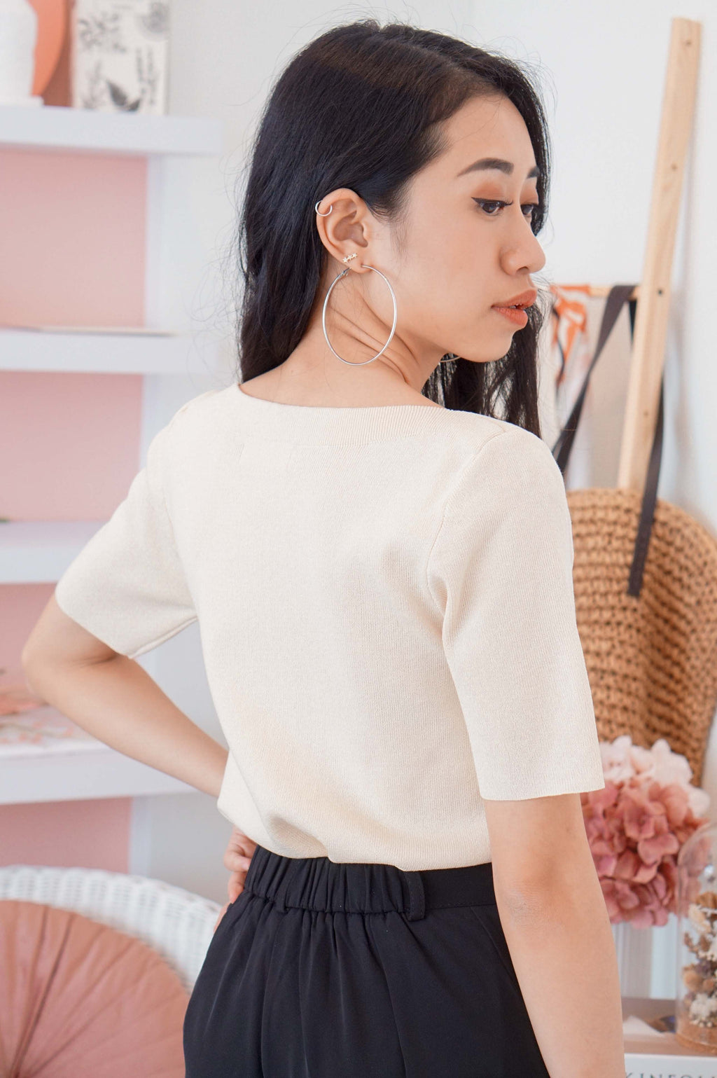 Over Dreamer Knit Top in Beige