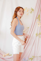 (BACKORDER) Bora Padded Halter Top in Blue