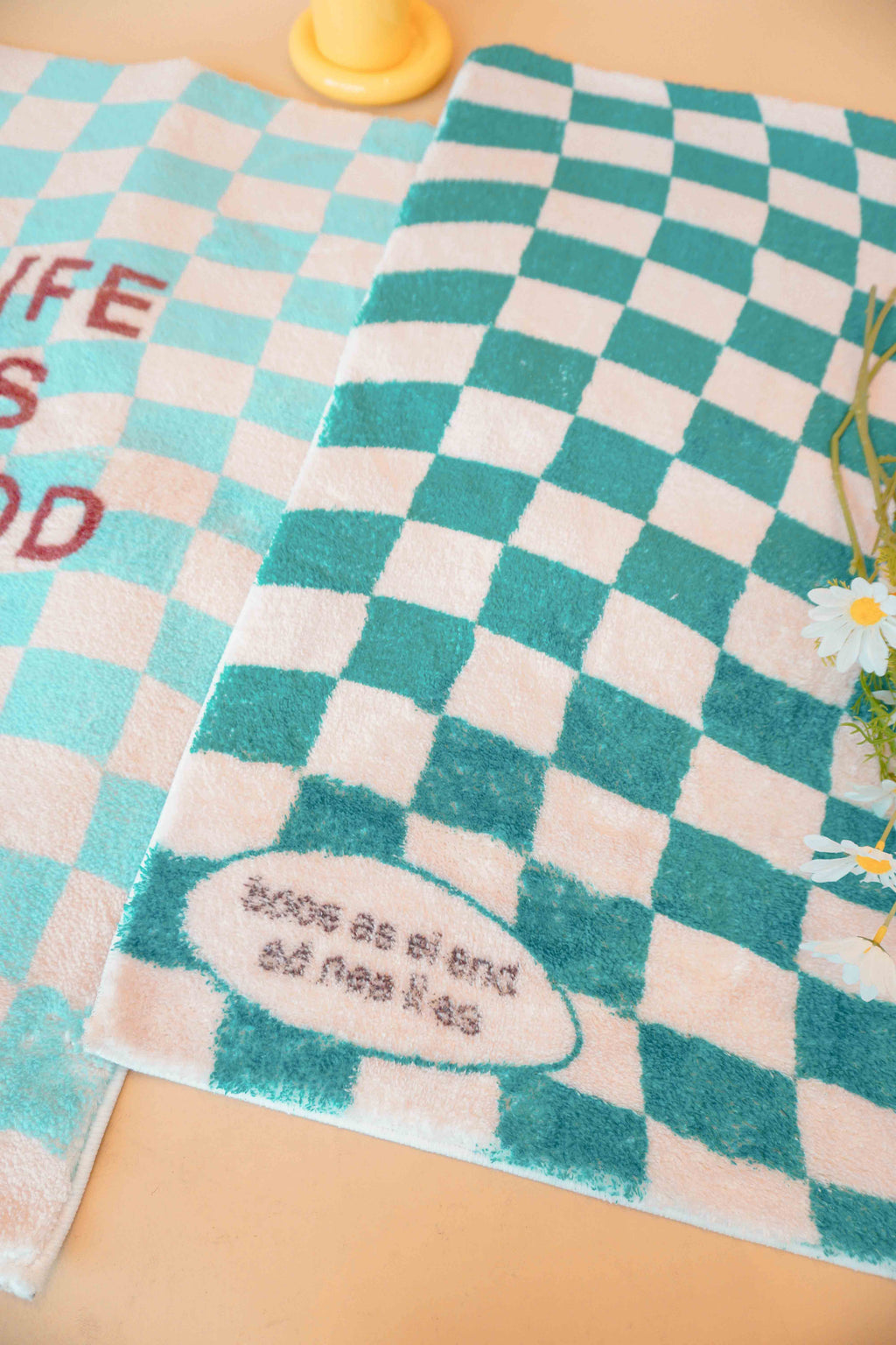 Gibberish Checkered Rug in Green