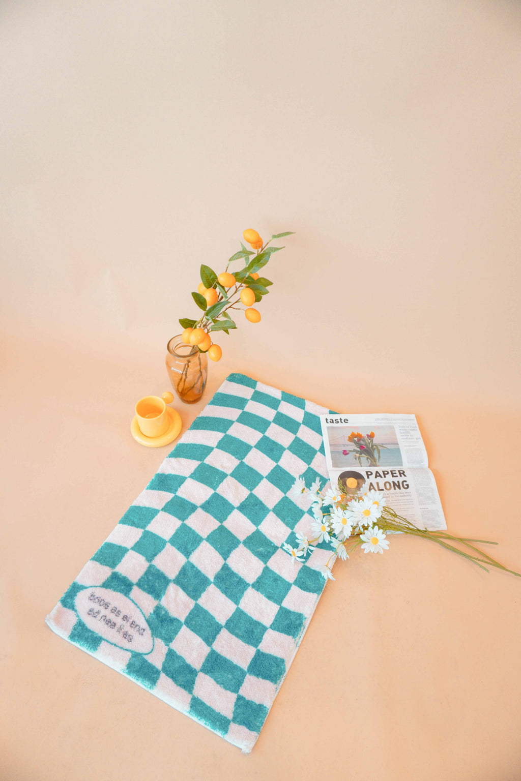 Gibberish Checkered Rug in Green