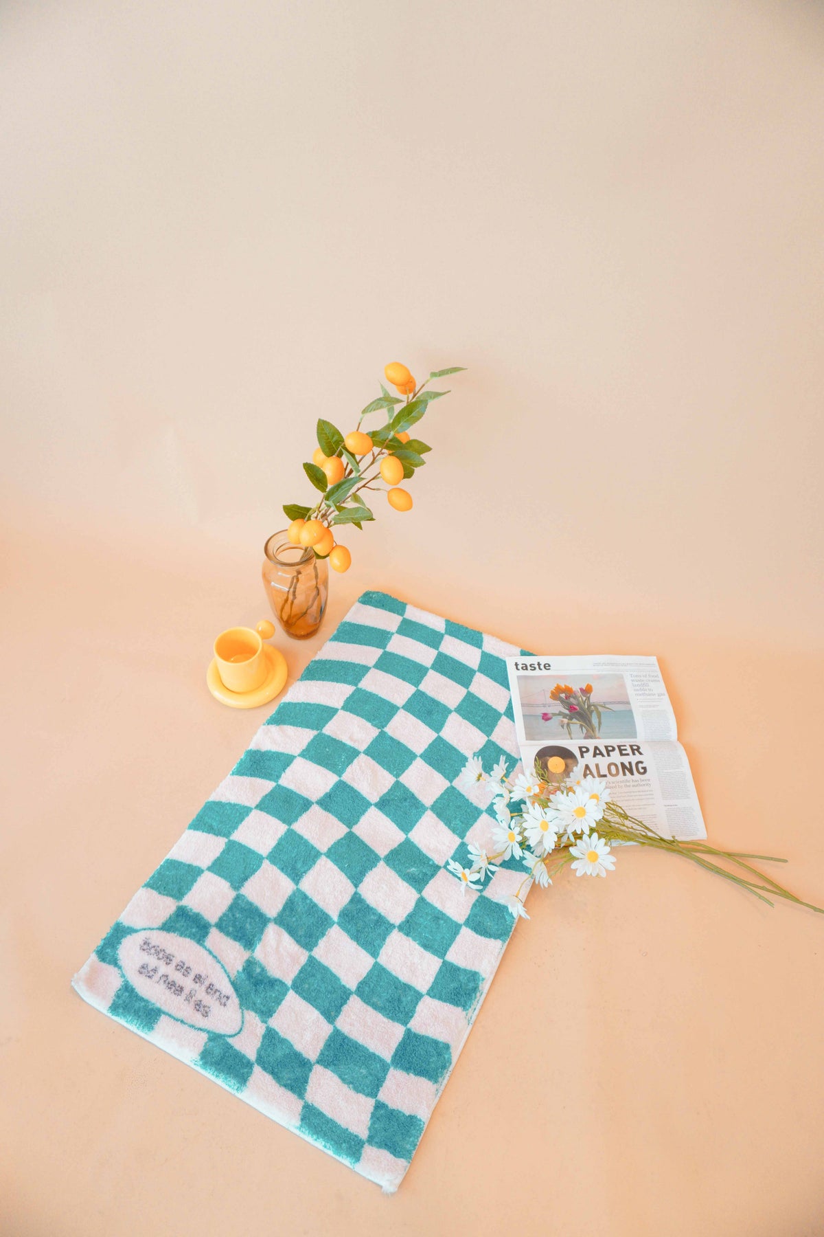 Gibberish Checkered Rug in Green