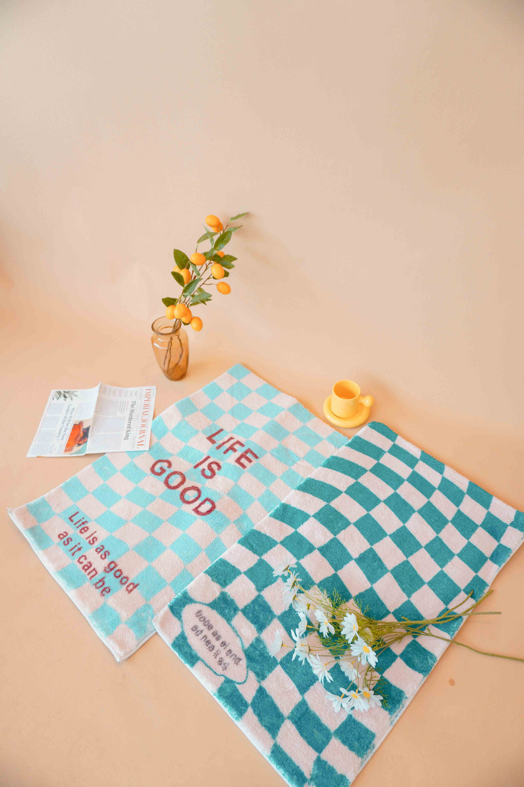 Gibberish Checkered Rug in Green