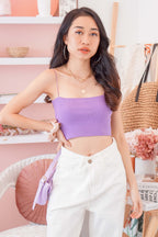 Sugar Rush Ribbed Crop Top in Purple