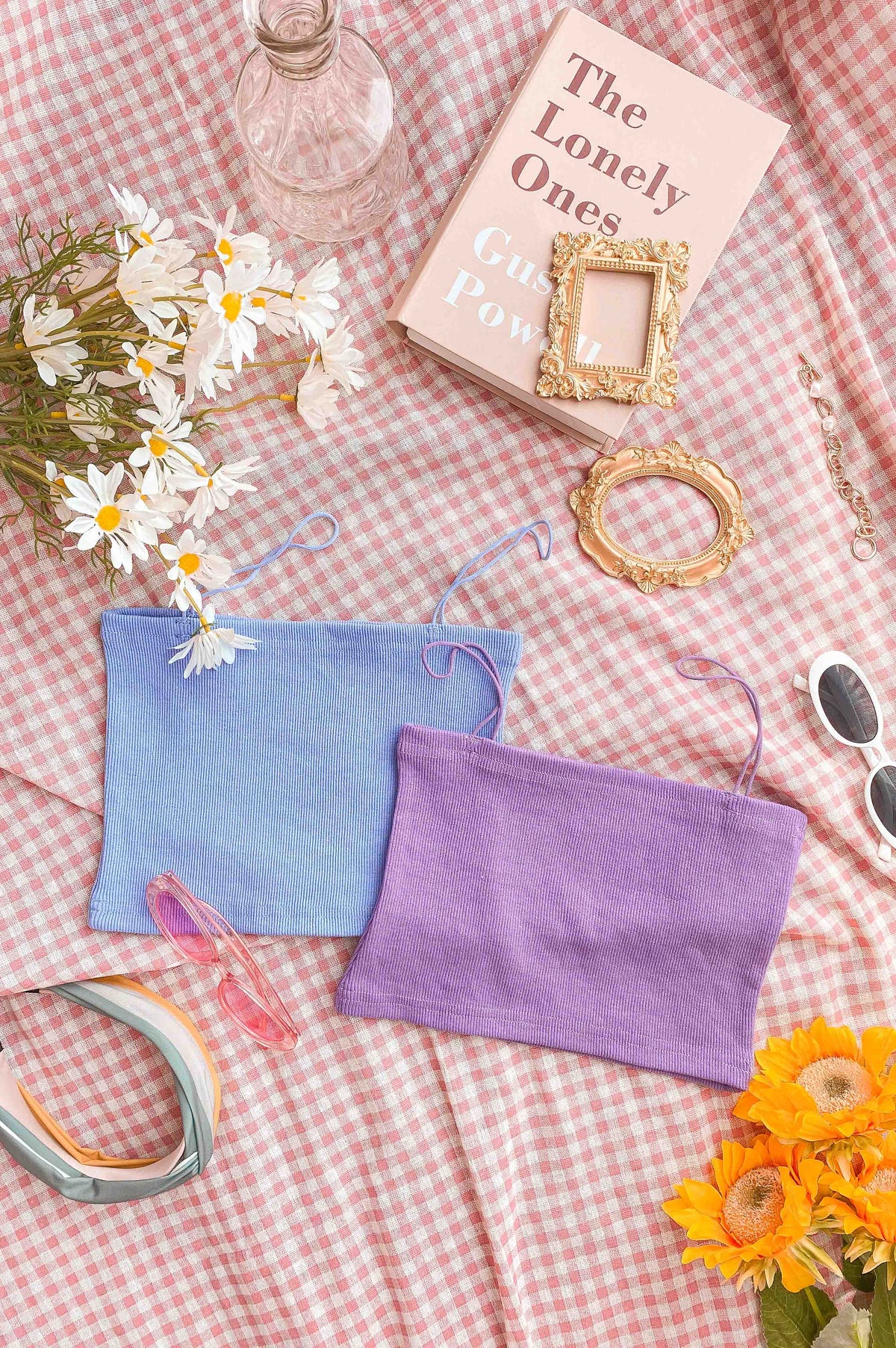 Sugar Rush Ribbed Crop Top in Purple