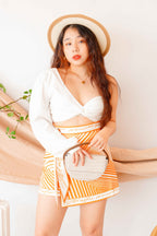 Ami Toga Long Sleeve Top in White