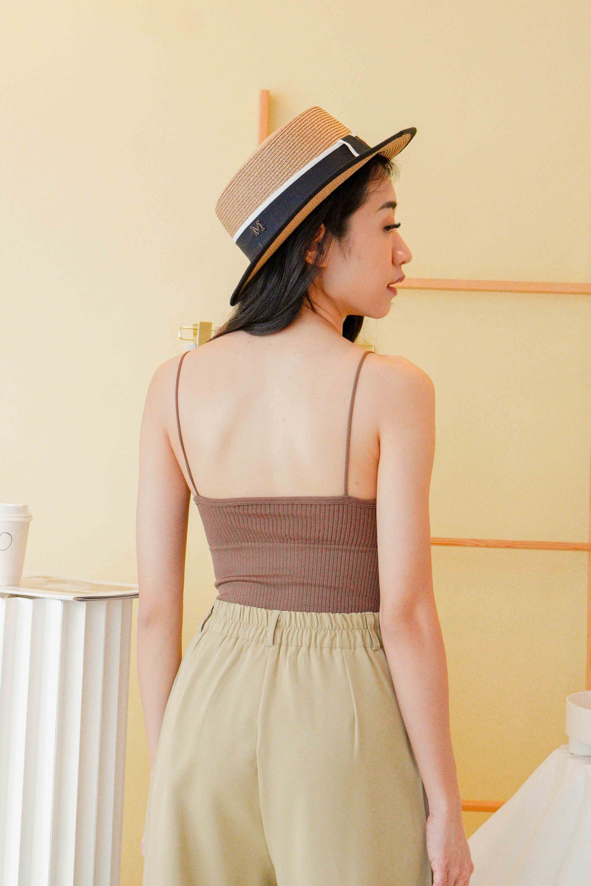 (BACKORDER) Style Envy Padded Camisole Knit Top in Brown