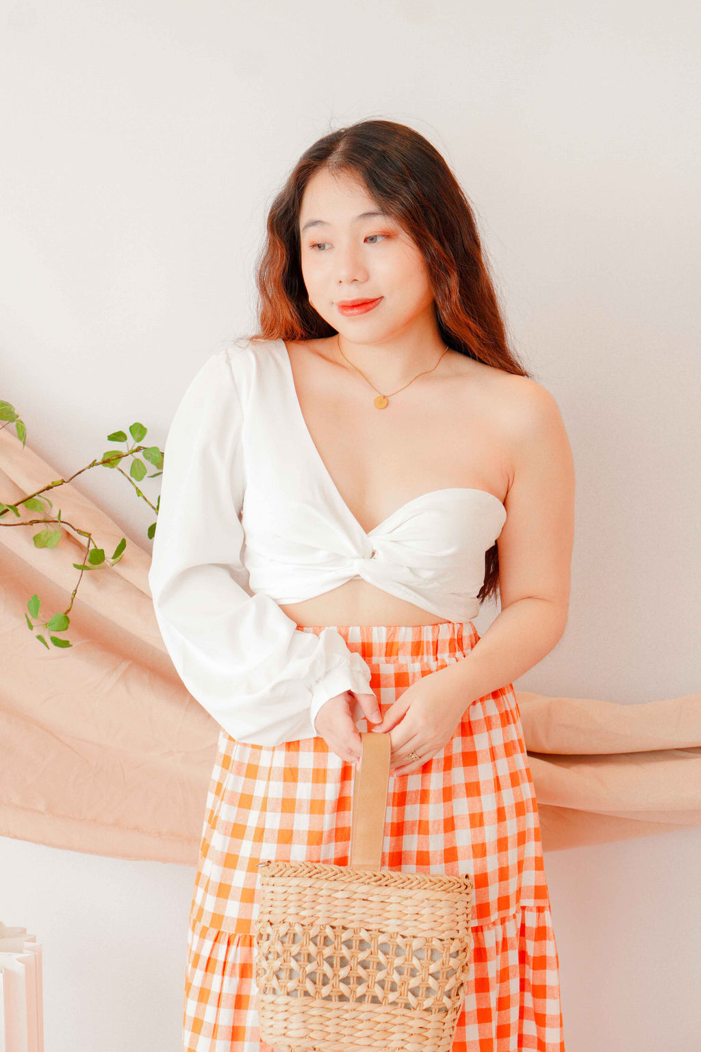Ami Toga Long Sleeve Top in White