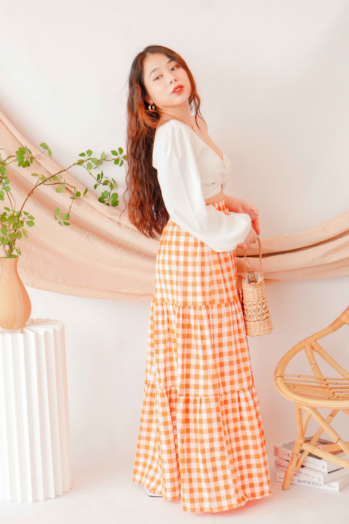 Ami Toga Long Sleeve Top in White