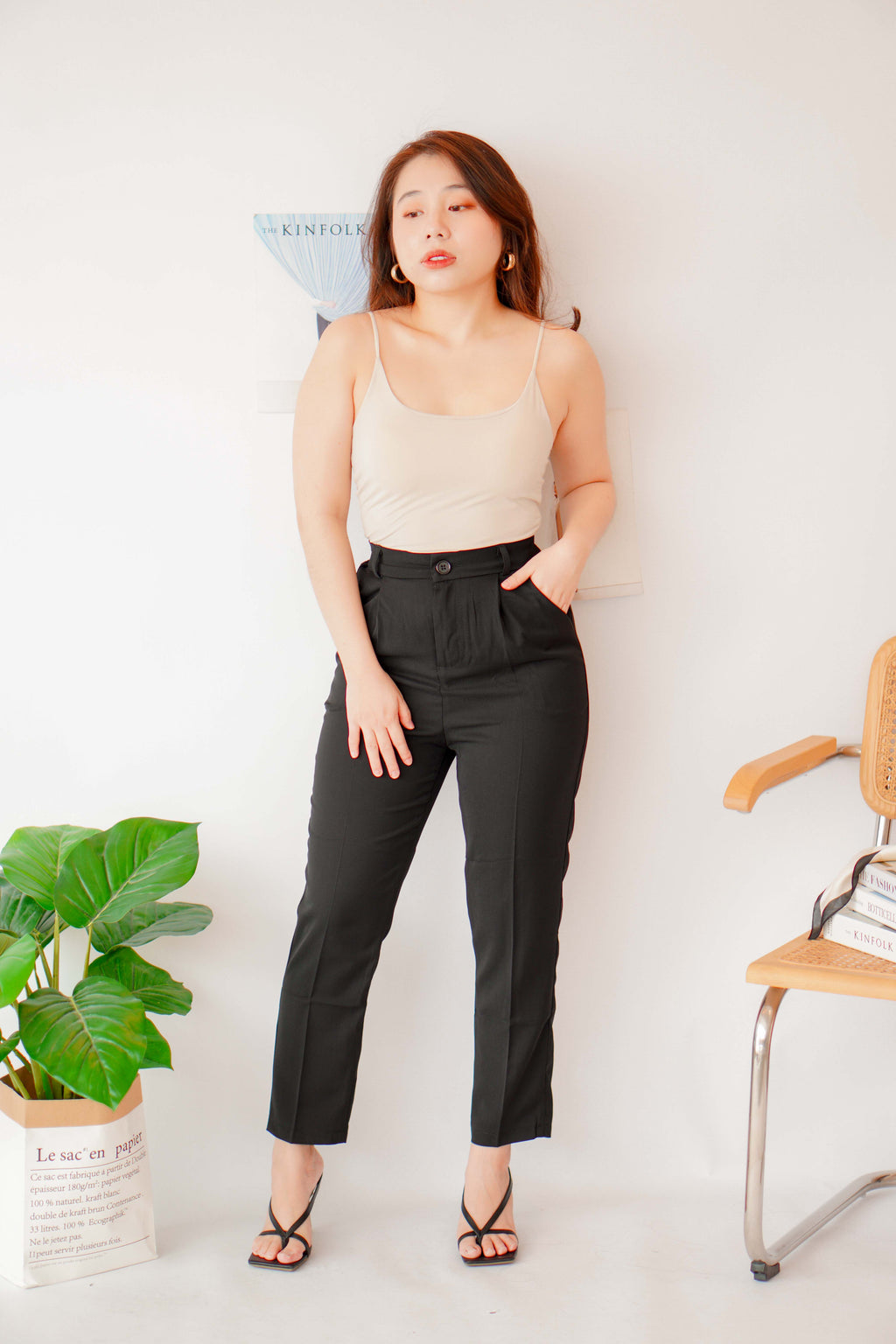Myla Padded Camisole Top in Beige