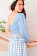 Ami Toga Long Sleeve Top in Blue