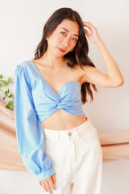 Ami Toga Long Sleeve Top in Blue