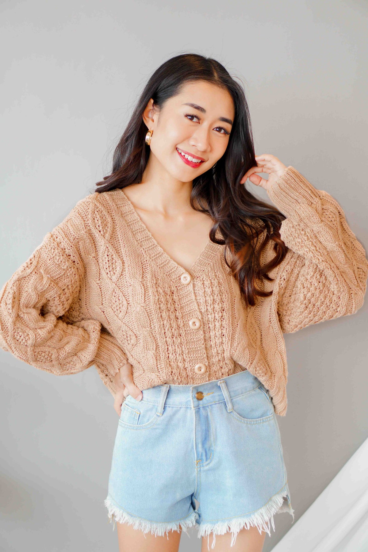 (BACKORDER) Cloud Muse Knit Cardigan in Khaki