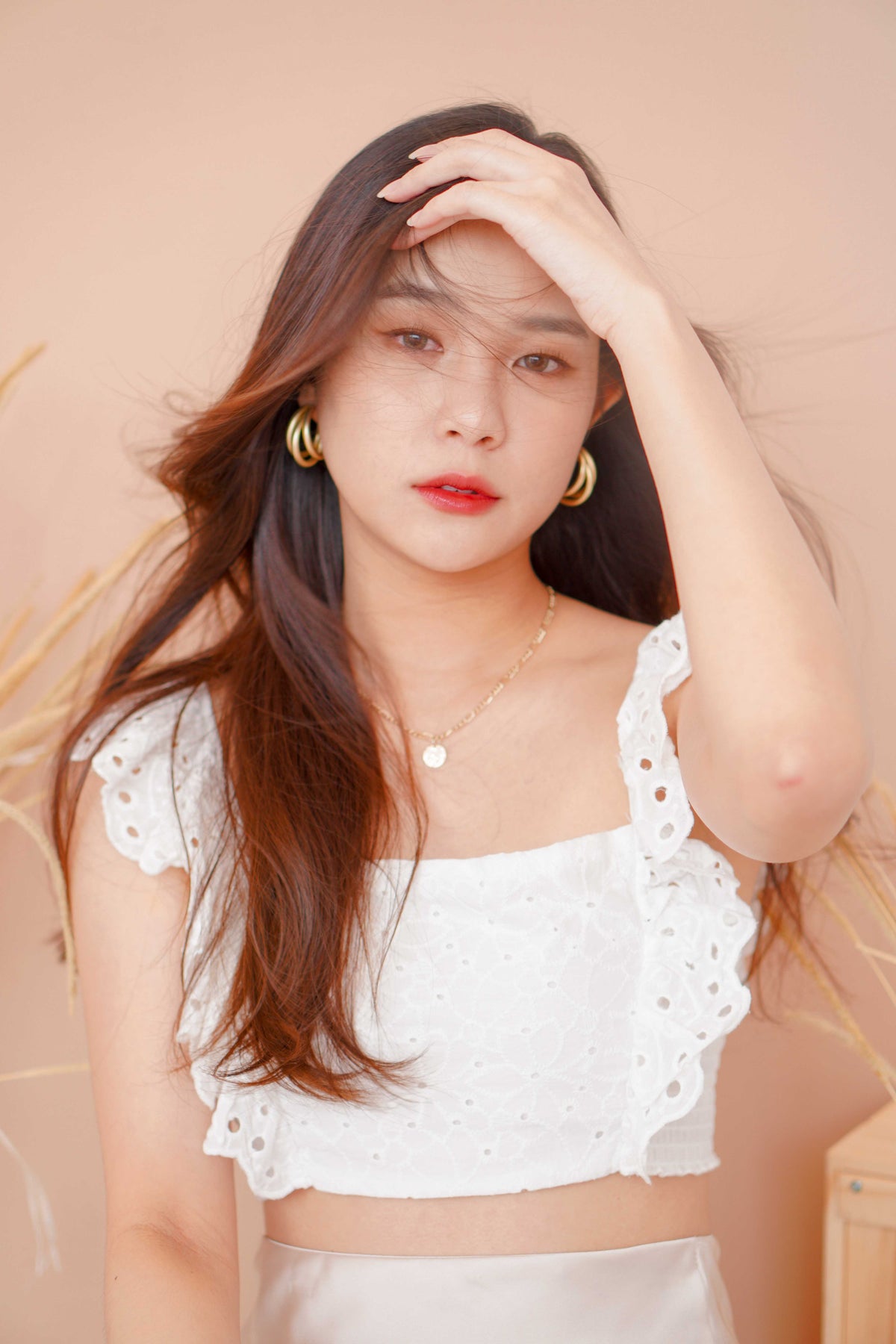 Resort Summer Ruffle Crochet Top in White