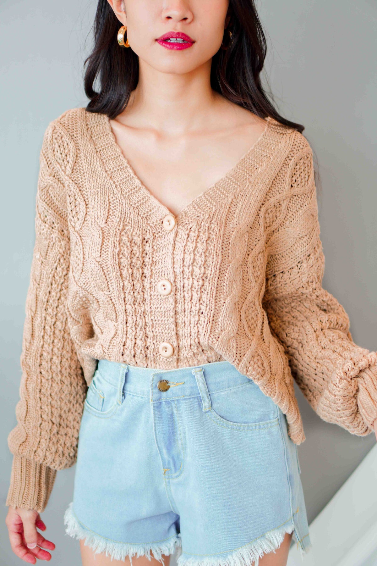 (BACKORDER) Cloud Muse Knit Cardigan in Khaki