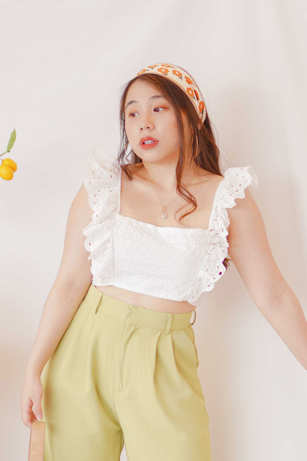 Resort Summer Ruffle Crochet Top in White
