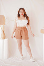 Resort Summer Ruffle Crochet Top in White