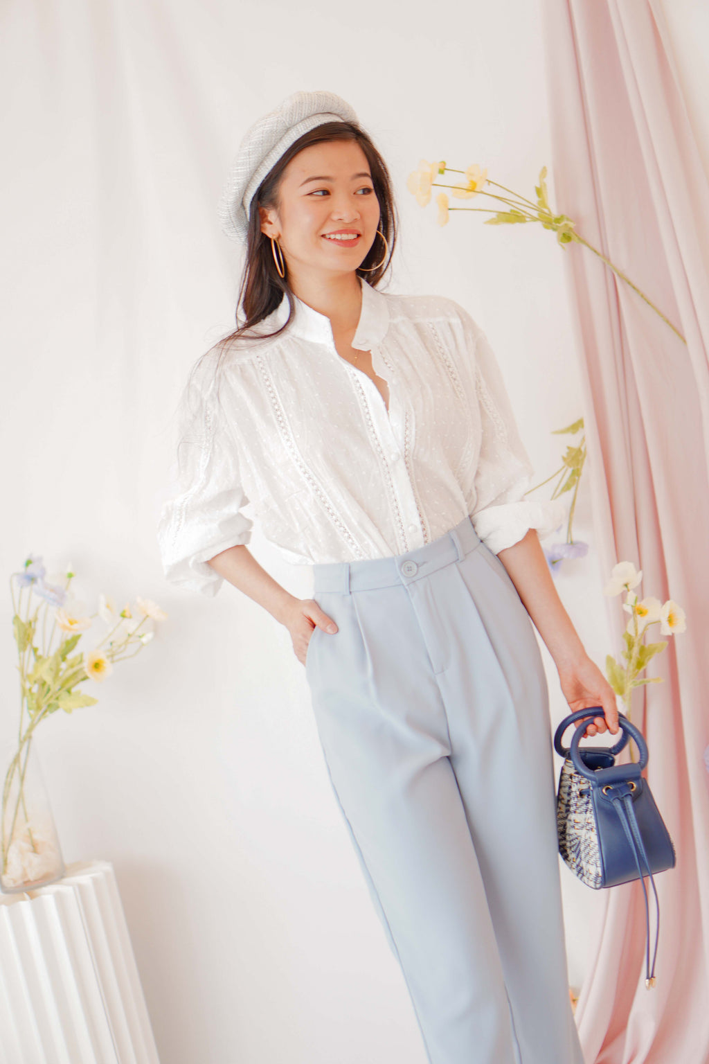 Mel Cropped Pants in Blue