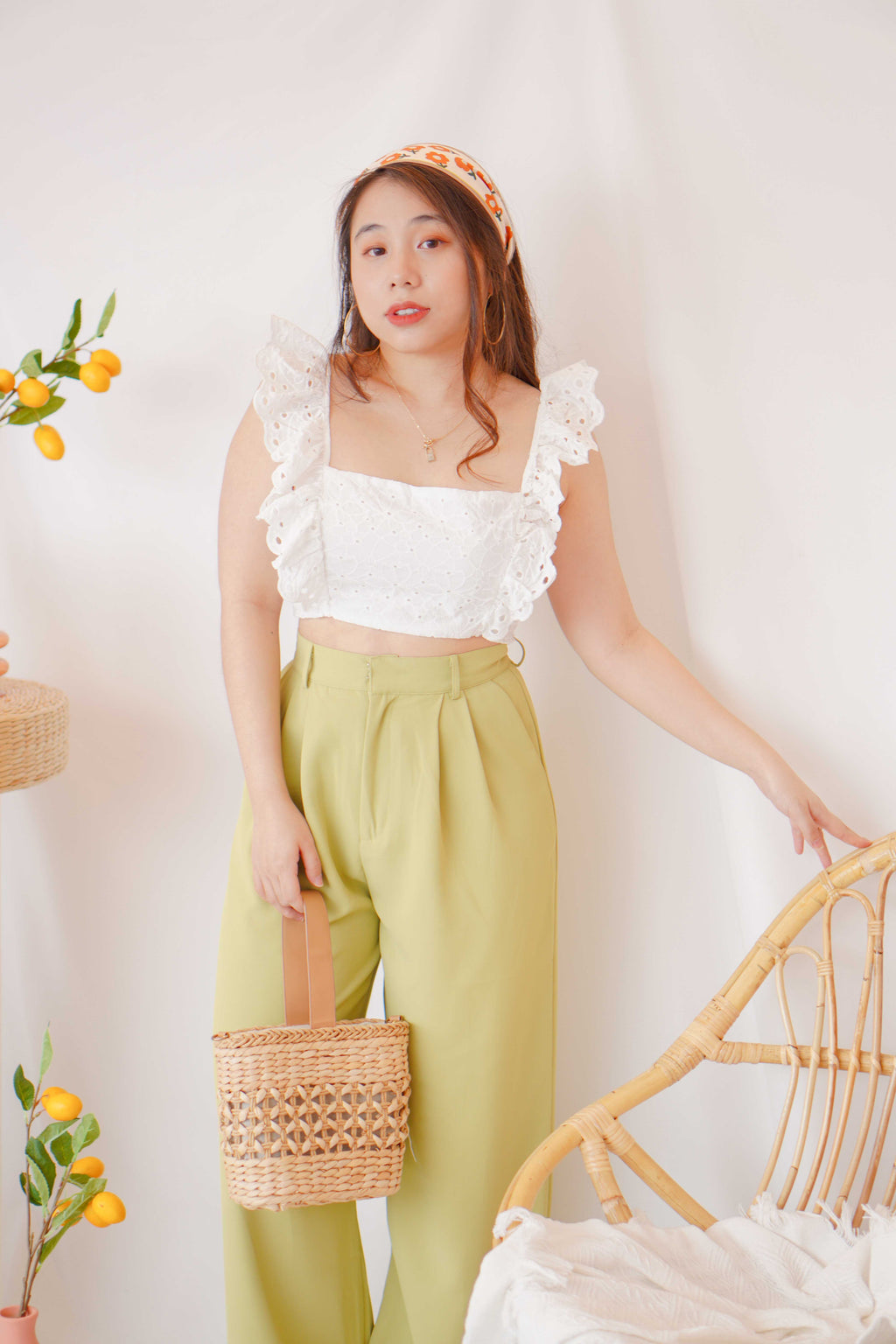 Resort Summer Ruffle Crochet Top in White