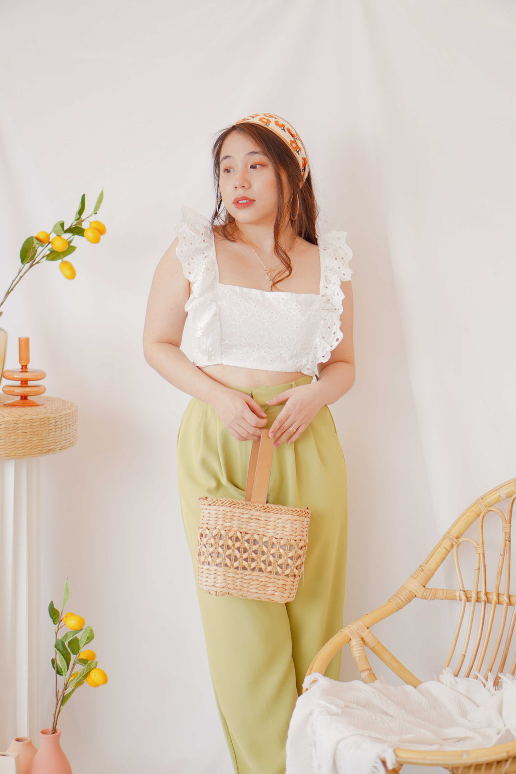 Resort Summer Ruffle Crochet Top in White