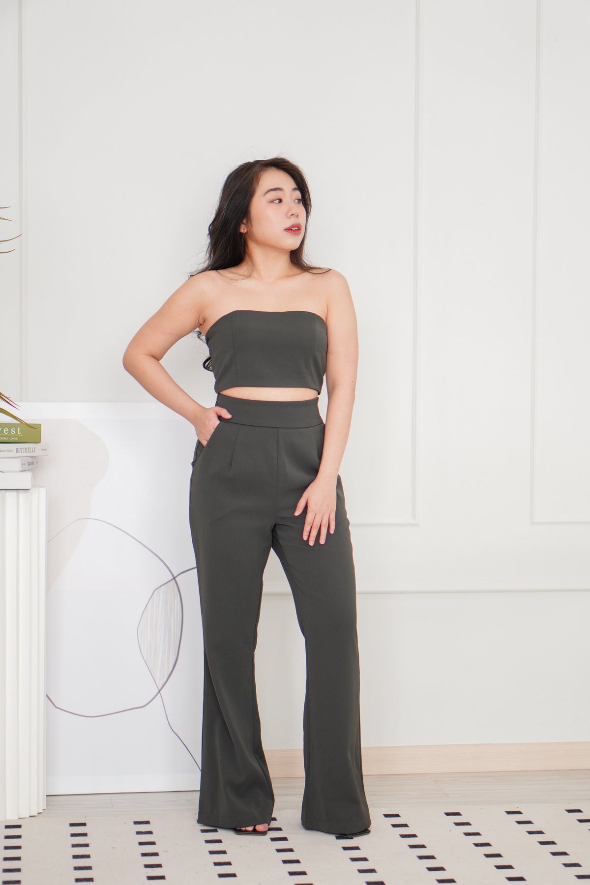 [+10cm] The Staple Pants by Bash in Dust Grey