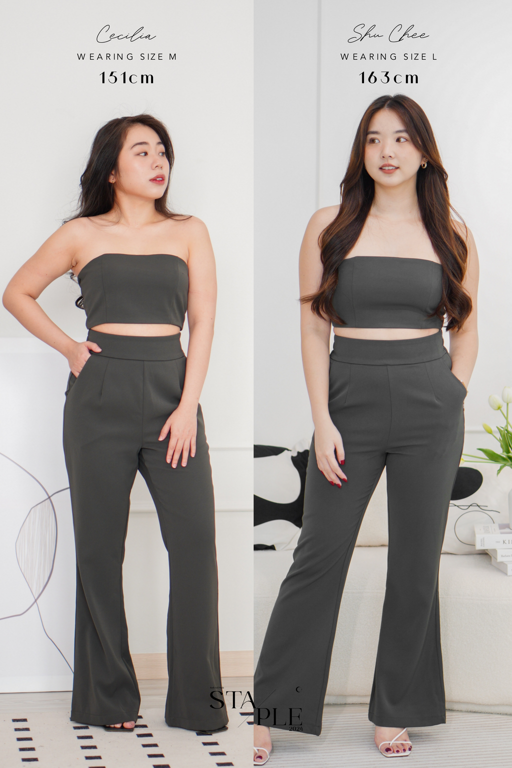 [+10cm] The Staple Pants by Bash in Dust Grey