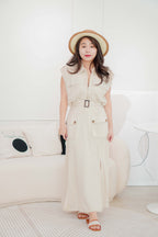 Gina Linen 2 Piece Set in Beige