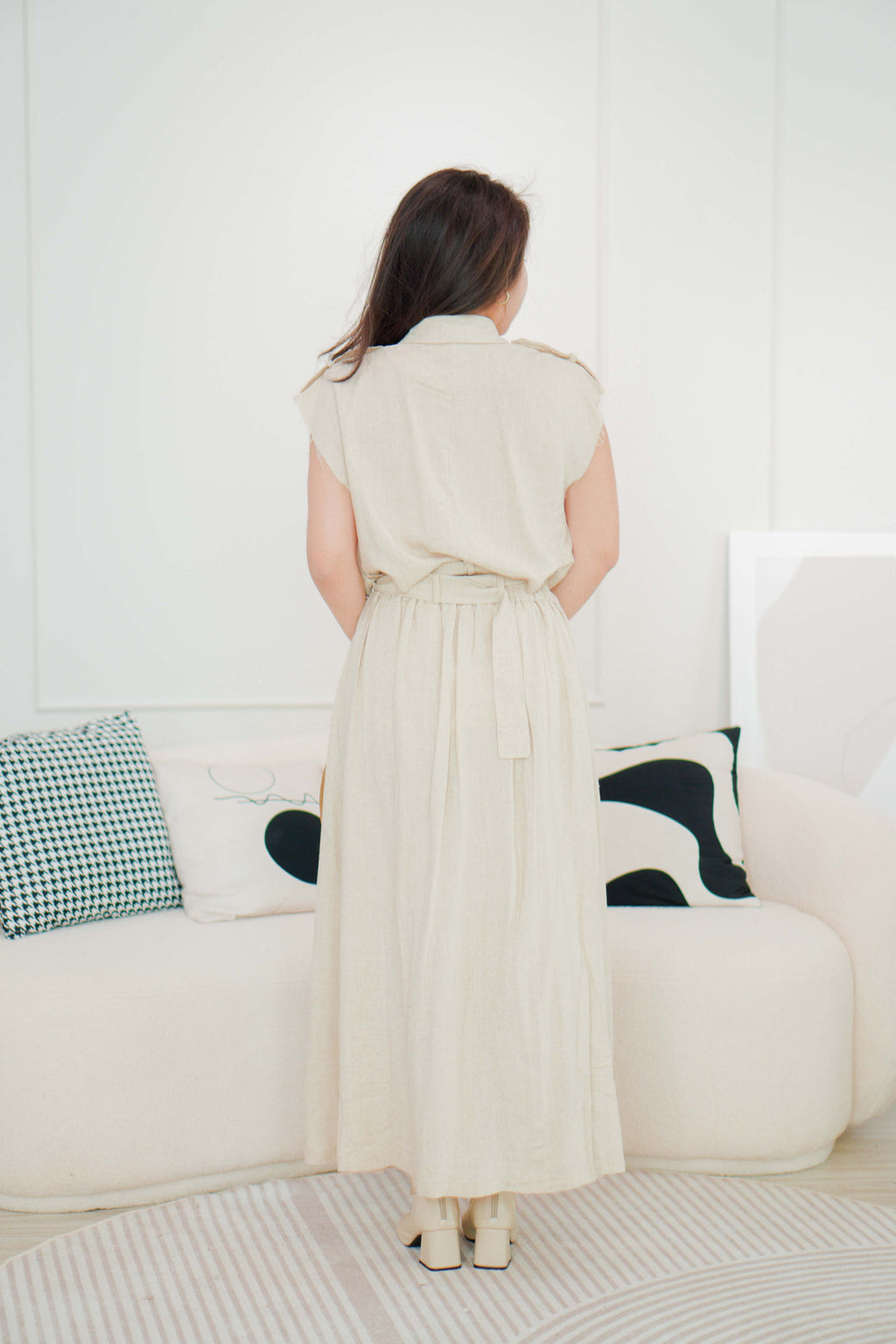 Gina Linen 2 Piece Set in Beige