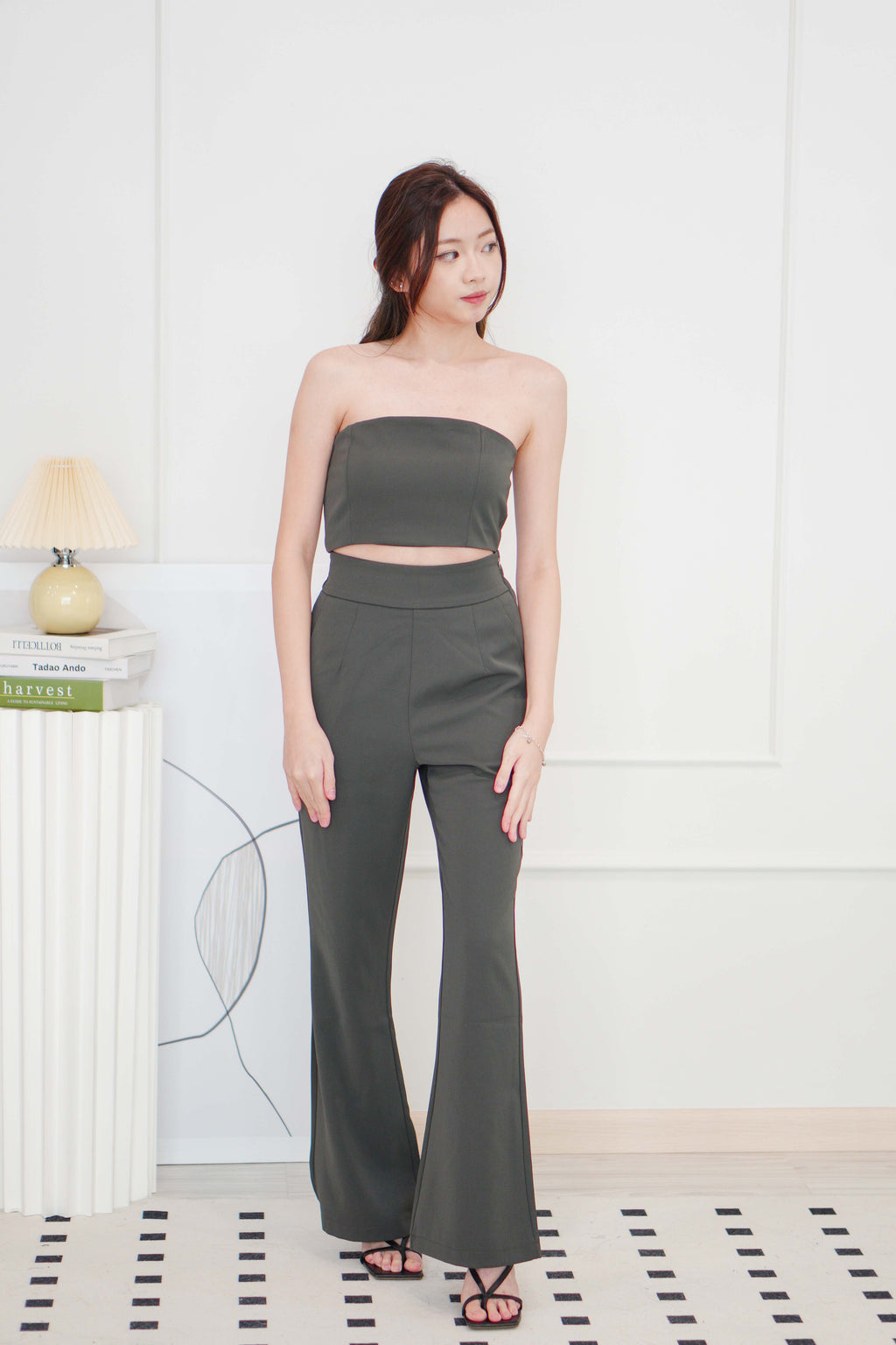 [+10cm] The Staple Pants by Bash in Dust Grey