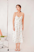 Sevelle Bustier Floral Slit Dress in White