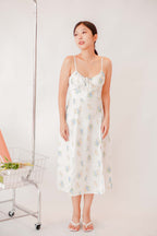 Sevelle Bustier Floral Slit Dress in White