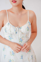 Sevelle Bustier Floral Slit Dress in White