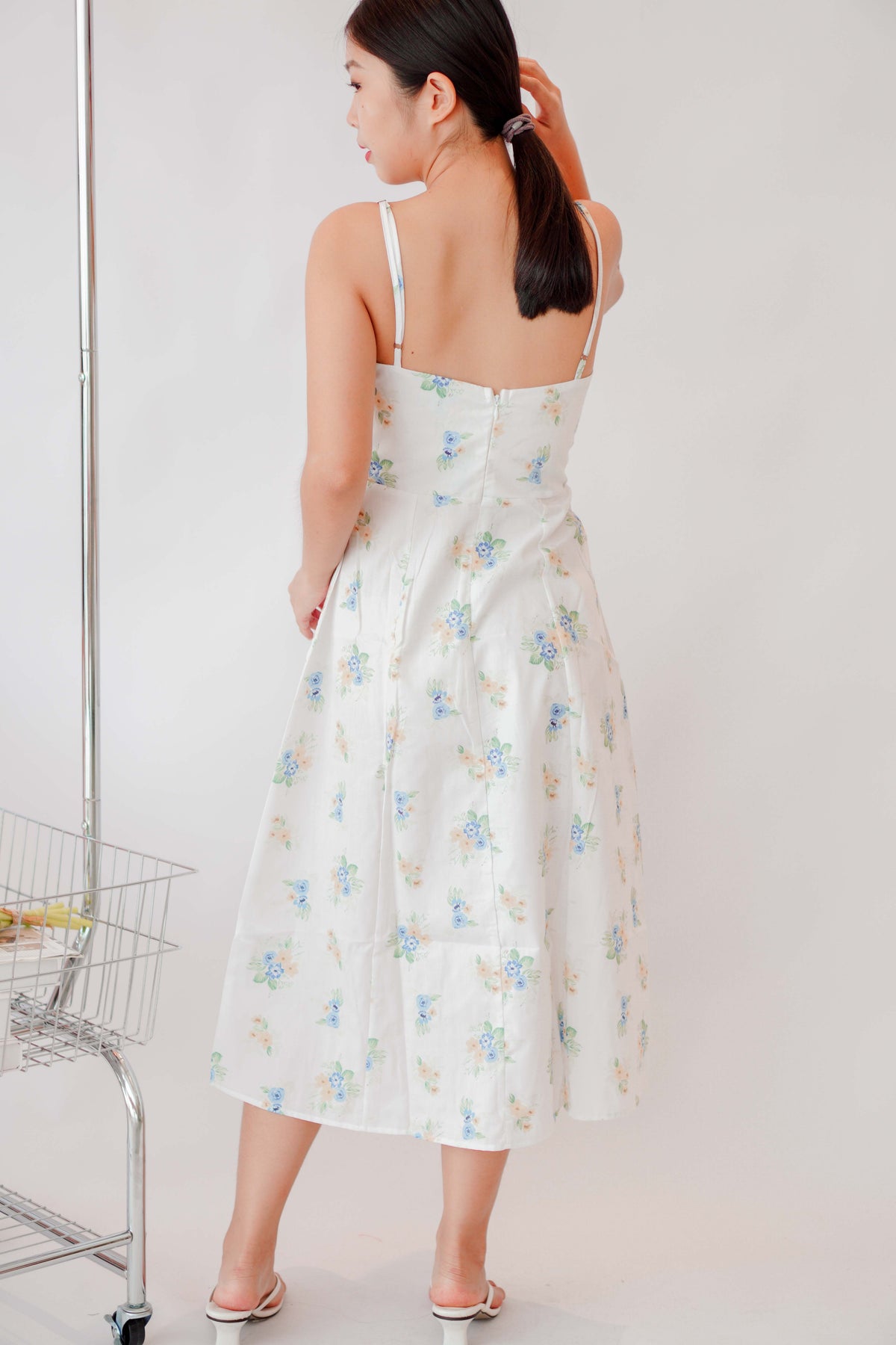 Sevelle Bustier Floral Slit Dress in White