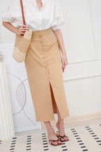Joon Button Down Skirt in Khaki