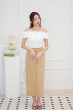 Joon Button Down Skirt in Khaki